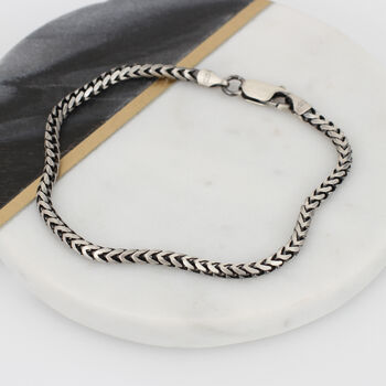 Sterling Silver Men's Snake Chain Bracelet, 2 of 5