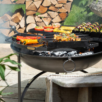 Steel Fire Pit With Two Grills: BBQ King 80cm, 4 of 8