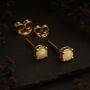 Solid 9ct Yellow Gold October Ethiopian Opal Birthstone Stud Earrings, thumbnail 7 of 7