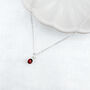 Garnet Sterling Silver Charm Necklace January Birthstone Jewellery, thumbnail 2 of 5