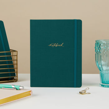 Luxury Notebook Green Juniper Cloth, 4 of 4