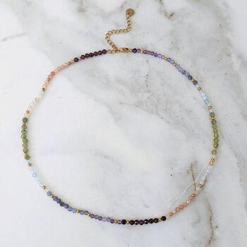 Chakra Energy Balance Gemstone And Gold Bead Necklace, 6 of 10