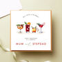 Personalised Mum And Stepdad Festive Cocktail Christmas Card, thumbnail 1 of 2