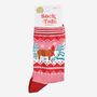 Women's Bamboo Socks Pink Christmas Highland Cow, thumbnail 5 of 5