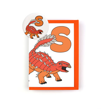 A To Z Letter Alphabet Dinosaurs Cards Plus Badge, 8 of 9
