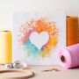 Watercolour Heart Cross Stitch Kit, thumbnail 1 of 9