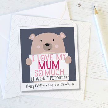 Personalised Bear Card For Mum, Mummy Or Mama, 2 of 2