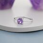 Genuine 1 Ct Amethyst Crystal Ring In Sterling Silver, thumbnail 7 of 12