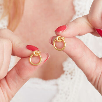 Gold Plated Silver Love Knot Stud Earrings, 5 of 8