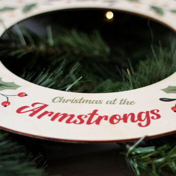 Personalised Christmas Wreath, Holly, 2 of 6