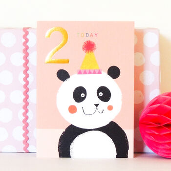 Gold Foiled Panda 2nd Birthday Card, 5 of 6