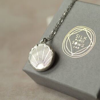 Art Deco Sterling Silver Sunburst Locket, 9 of 9