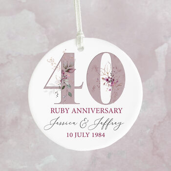 Ruby 40th Anniversary Celebration Bauble, 3 of 6