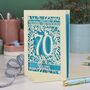 Personalised 70th Birthday Card Papercut Flower Design, thumbnail 5 of 7