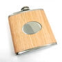 Personalised Wood Effect 6oz Hip Flask, thumbnail 1 of 9