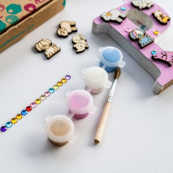Personalised Paint Your Own Baby Animal Wooden Letter, 3 of 10
