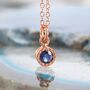 Sapphire September Birthstone Gold Plated Silver Necklace, thumbnail 2 of 7
