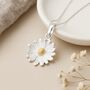 Personalised Sterling Silver Daisy Pendant April Birth Flower, thumbnail 1 of 9