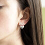 Pearl Bow Heart Earrings, thumbnail 4 of 6