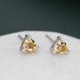 Sterling Silver Genuine Yellow Citrine Crystal Stud Earrings, thumbnail 1 of 12