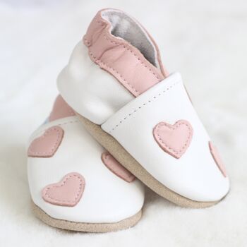 Dotty Fish Queen Of Hearts Soft Leather Baby Shoes With Barefoot Soles, 5 of 11