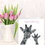 Happy Mother's Day Giraffe And Baby Card, thumbnail 2 of 2