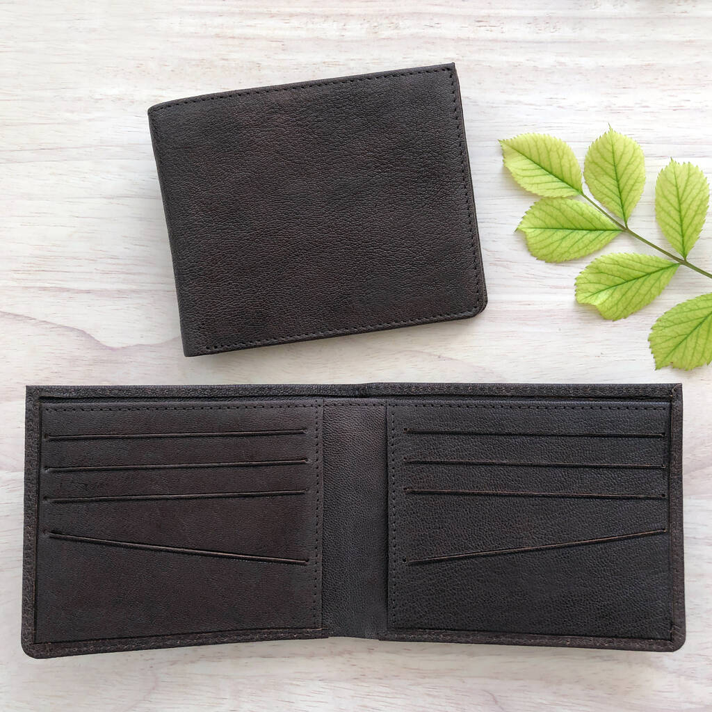 Men's Slim Vintage Leather Wallet By Holly Rose