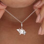 Sterling Silver Origami Pig Charm Necklace, thumbnail 1 of 8