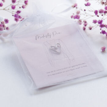 Heart Gold Or Silver Colour Modesty Pin, 5 of 9