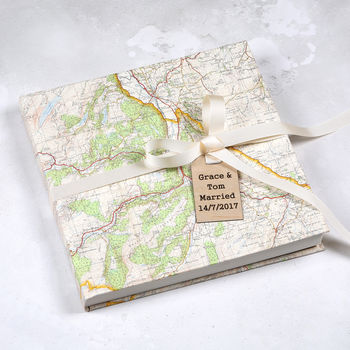 Personalised Map Location Wedding Guest Book, 7 of 8