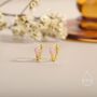 Tourmaline Pink Heart Huggie Hoop In Sterling Silver, thumbnail 4 of 12