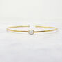 Gold Plated Minimalist Pearl June Birthstone Bangle, thumbnail 1 of 4