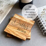 Personalised Olive Wood Coaster 24 Design Choices, thumbnail 3 of 11