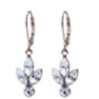 Rose Gold Plated Rhinestone Cluster Earrings, thumbnail 3 of 5