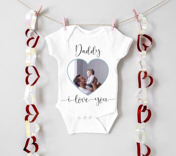 Personalised I Love You Mummy Photo Babygrow Or Sleepsuit, 2 of 4