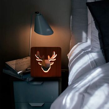 Elk Wood Carved LED Night Light Lamp, 2 of 8