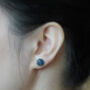 Sapphire Stud Earrings In Midnight Blue, thumbnail 4 of 4