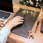 Personalised Anniversary Date Leather Mouse Pad Christmas Gift For Him Or Her, thumbnail 1 of 9