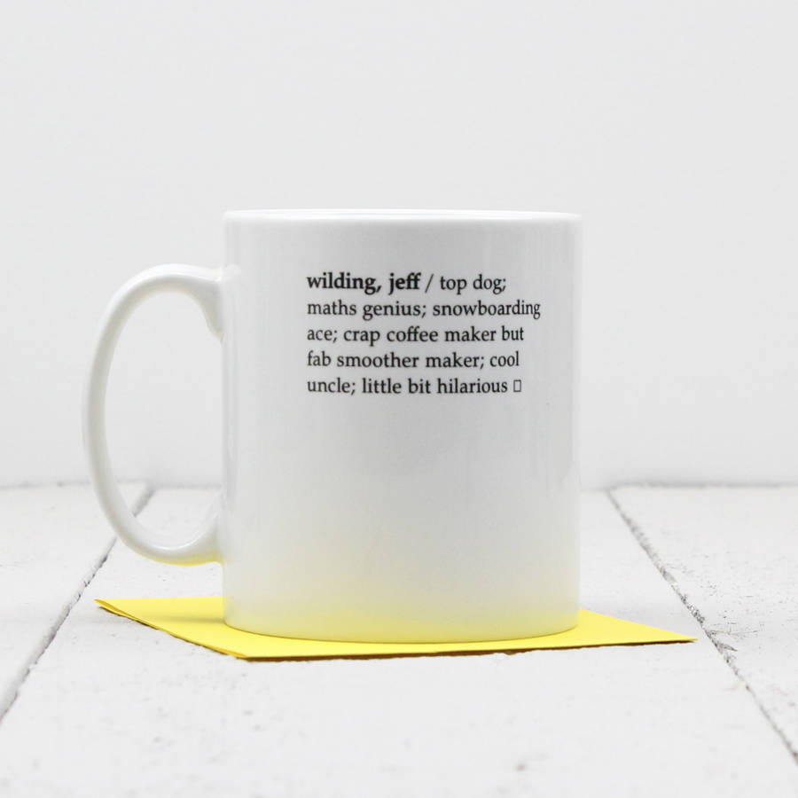 personalised dictionary definition mug by xoxo stationery