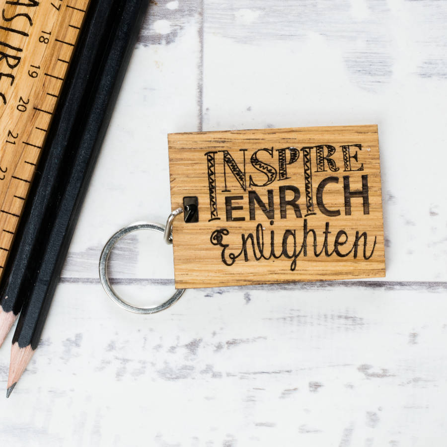 Image of Personalised Inspire Enrich And Enlighten Keyring