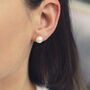 Gold Pearl Stud Earrings, thumbnail 1 of 6