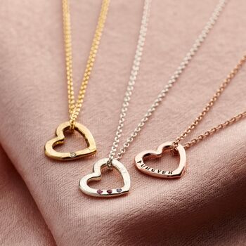 Personalised Confetti Birthstone Mini Heart Necklace, 4 of 11