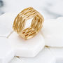 Gold Vermeil Wide Handmade Ring Onda, thumbnail 2 of 5