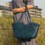 Hand Woven Genuine Leather Shopping Bag, thumbnail 9 of 12