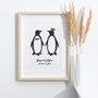 Personalised Penguin Pair Print, thumbnail 1 of 3