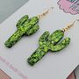 Cactus Glitter Earrings, thumbnail 4 of 4