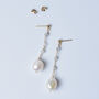 Labradorite And Baroque Pearls Drop Earrings, thumbnail 3 of 9