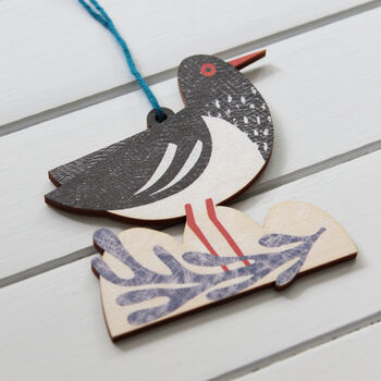 Oystercatcher Wooden Bird Hanging Decoration, 2 of 3