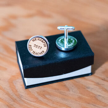 Your Own Words Engraved Personalised Wooden Cufflinks, 6 of 11