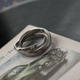 Double Link Mens Stainless Steel Band Ring, thumbnail 1 of 11